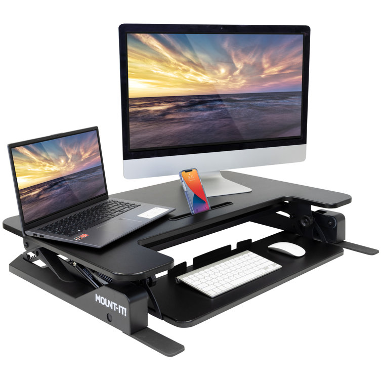 Symple Stuff Hearn Adjustable Standing Desk Converter Wayfair